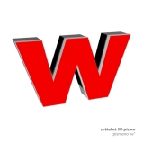 3D světelné písmeno "w"