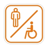 Samolepka PIKTOGRAM Muži plus invalidé (WC) bílá