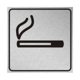 Samolepka PIKTOGRAM Kouření povoleno stříbrná