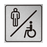 Tabulka PIKTOGRAM Muži plus invalidé (WC) kartáčovaná