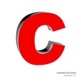 3D světelné písmeno "C"