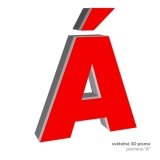 3D světelné písmeno "Á"