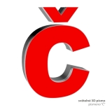 3D světelné písmeno "Č"
