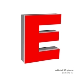 3D světelné písmeno "E"