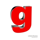 3D světelné písmeno "g"