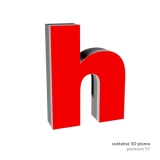 3D světelné písmeno "h"