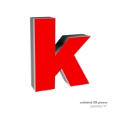 3D světelné písmeno "k"