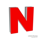 3D světelné písmeno "N"