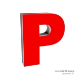 3D světelné písmeno "P"