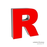 3D světelné písmeno "R"