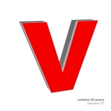 3D světelné písmeno "V"