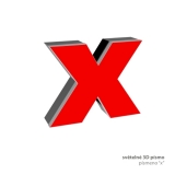 3D světelné písmeno "x"