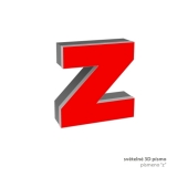 3D světelné písmeno "z"