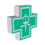 Lékárenský kříž světelný 50×50 cm jednostranný