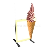 Reklamní poutač zmrzlina točená s tabulí oboustranný stojan