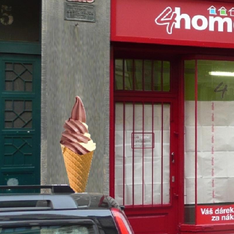 Reklamní poutač zmrzlina točená - na stěnu