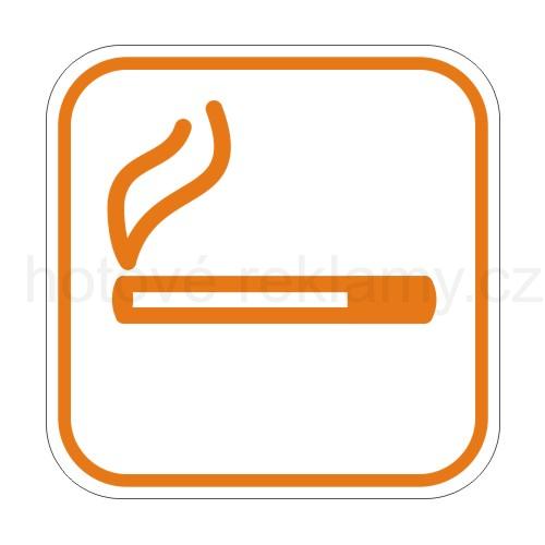 Samolepka PIKTOGRAM Kouření povoleno bílá