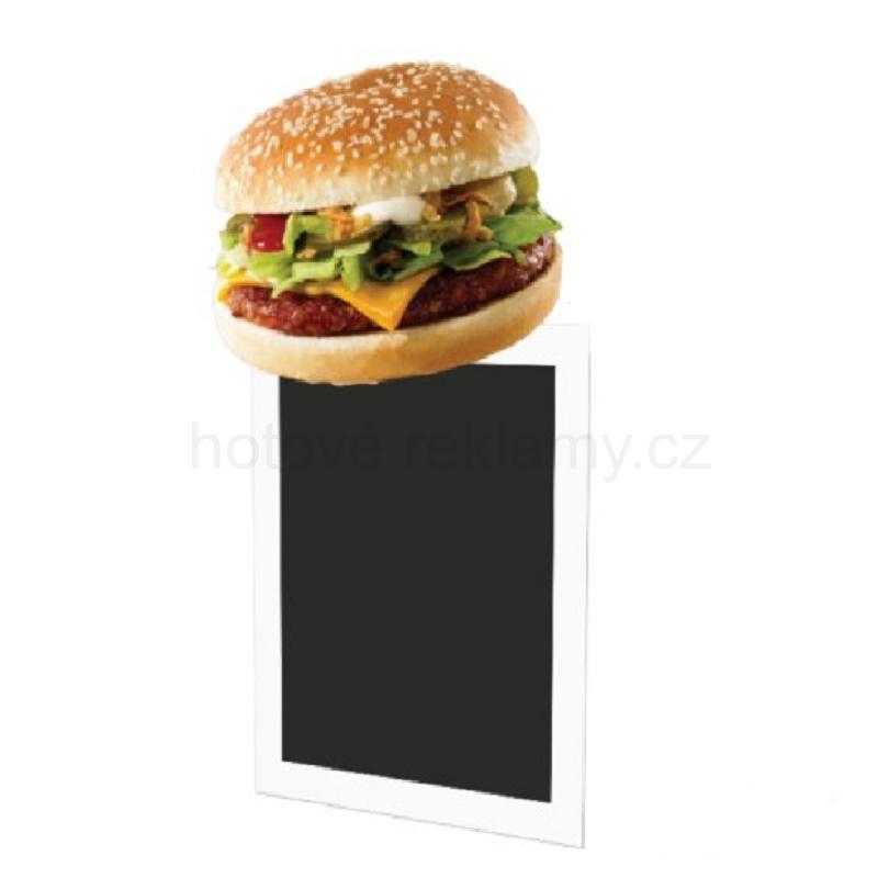 Poutač hamburger s tabulí - na stěnu
