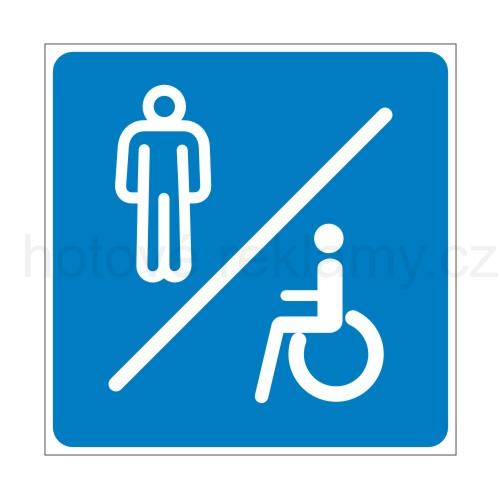Samolepka PIKTOGRAM Muži plus invalidé (WC) modrá