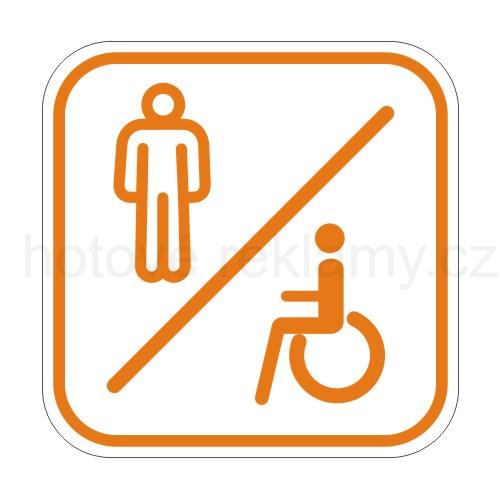 Samolepka PIKTOGRAM Muži plus invalidé (WC) bílá