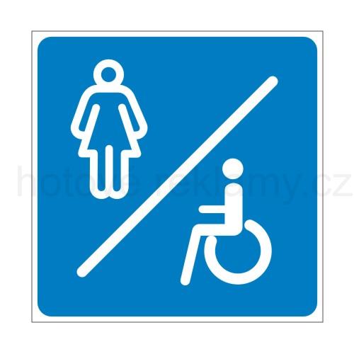 Samolepka PIKTOGRAM Ženy plus invalidé (WC) modrá