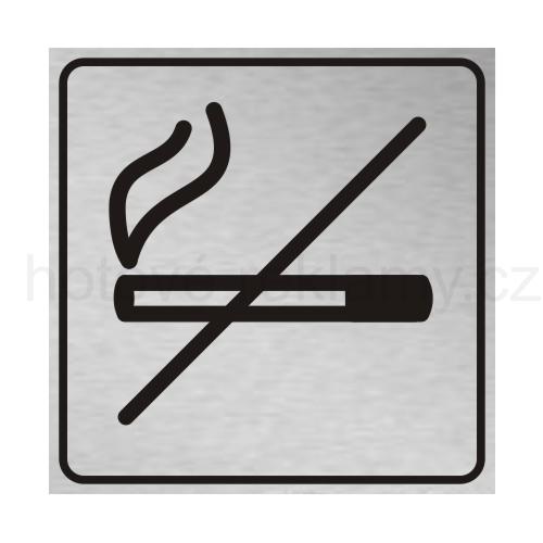 Samolepka PIKTOGRAM Kouření zakázáno stříbrná