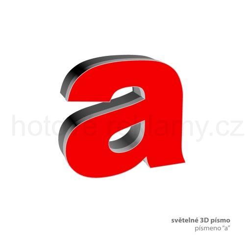 3D světelné písmeno "a"
