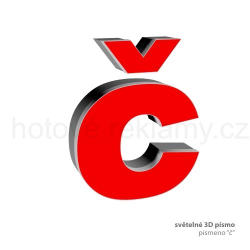 3D světelné písmeno "č"