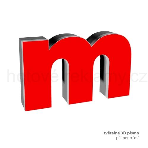 3D světelné písmeno "m"