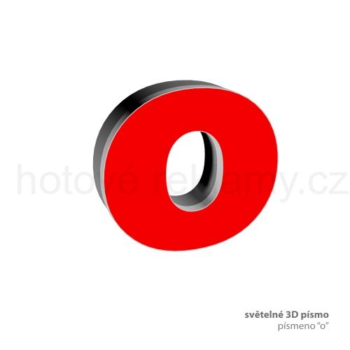 3D světelné písmeno "o"