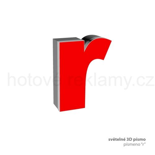 3D světelné písmeno "r"