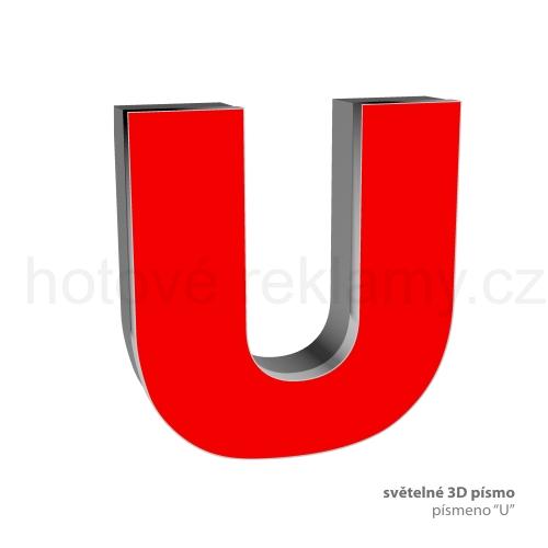 3D světelné písmeno "U"