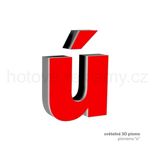 3D světelné písmeno "ú"