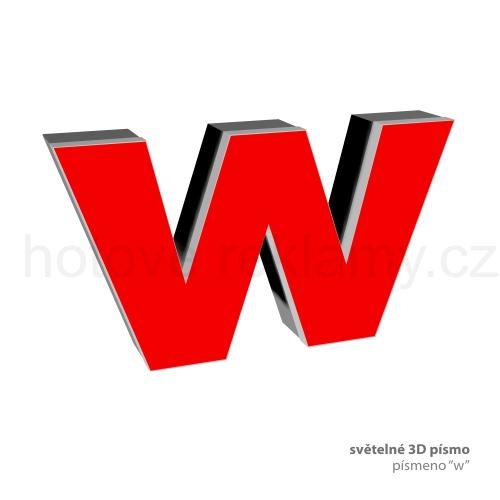 3D světelné písmeno "w"