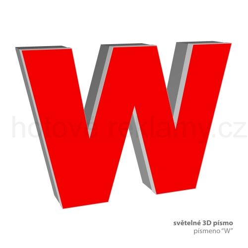 3D světelné písmeno "W"
