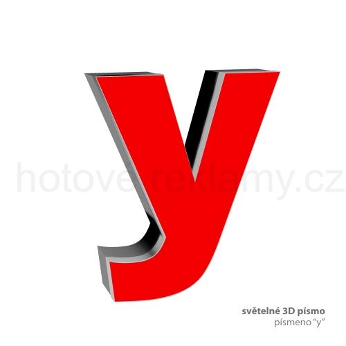 3D světelné písmeno "y"