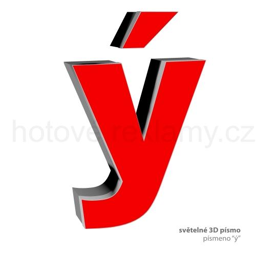 3D světelné písmeno "ý"