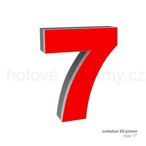 3D světelná číslice "7"