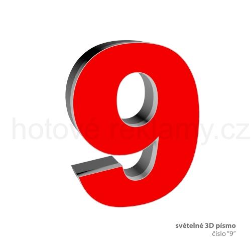 3D světelná číslice "9"