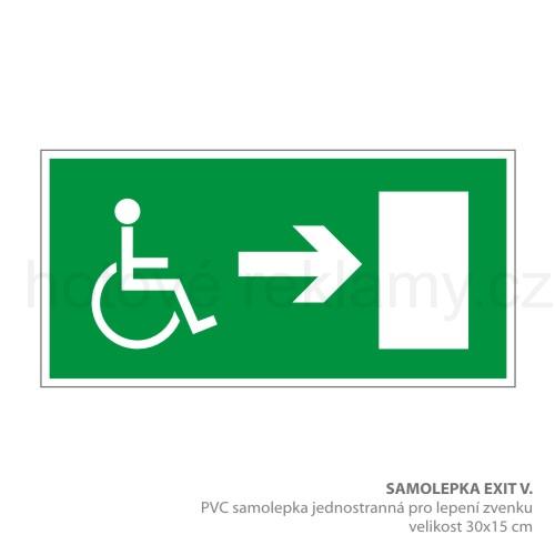 Samolepka EXIT invalidé doprava