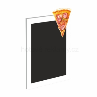 Poutač pizza kousek s tabulí - na stěnu