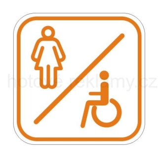 Samolepka PIKTOGRAM Ženy plus invalidé (WC) bílá