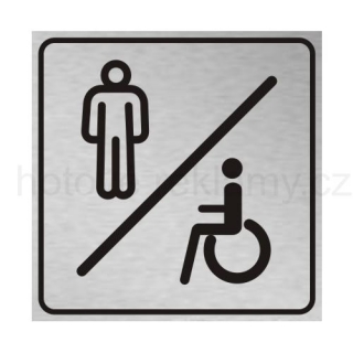Samolepka PIKTOGRAM Muži plus invalidé (WC) stříbrná
