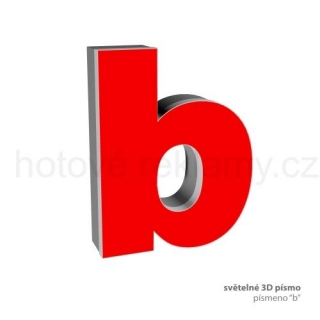 3D světelné písmeno "b"