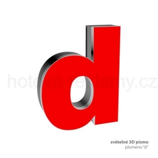 3D světelné písmeno "d"