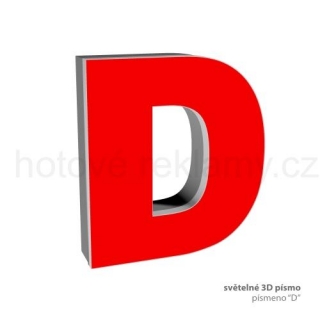 3D světelné písmeno "D"