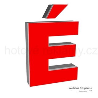 3D světelné písmeno "É"