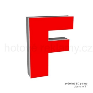 3D světelné písmeno "F"