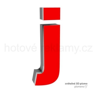 3D světelné písmeno "j"