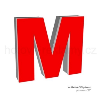 3D světelné písmeno "M"